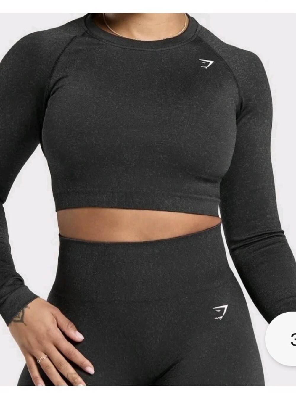 @Gymshark Adapt Fleck Seamless Ls Crop Top Size S